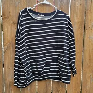 Jane & Delancey Black & White Long Sleeve Sweater-XL